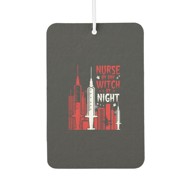 Nurse Witch Halloween Skyline Design_1 Autolufterfrischer (Vorderseite)