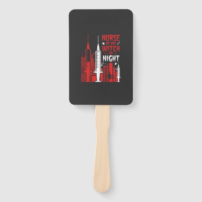 Nurse Witch Halloween Skyline Design_1 Fächer (Vorderseite)