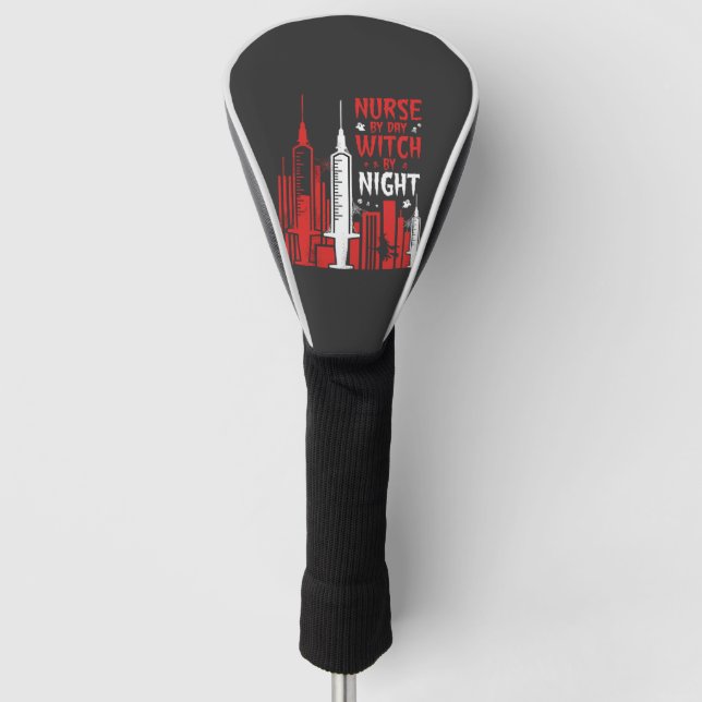Nurse Witch Halloween Skyline Design_1 Golf Headcover (Vorderseite)
