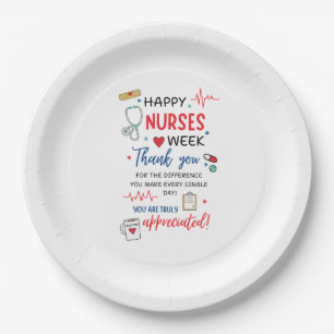 Nurse-Woche Schild Druckbar Wertschätzung Nurse Da Pappteller