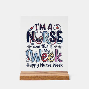 Nurse-Woche Vintage-Typografie-Shirt-Design_1 Acrylschild