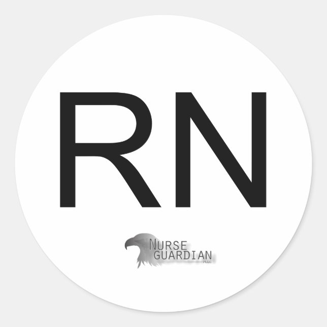 Nurseguardianlogo, RN Runder Aufkleber (Vorderseite)