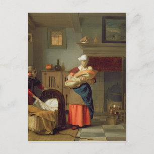 Nursemaid mit Baby im Inneren Postkarte