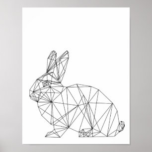Nursery Animal Rabbit Bunny Minimal Wall Art Poster