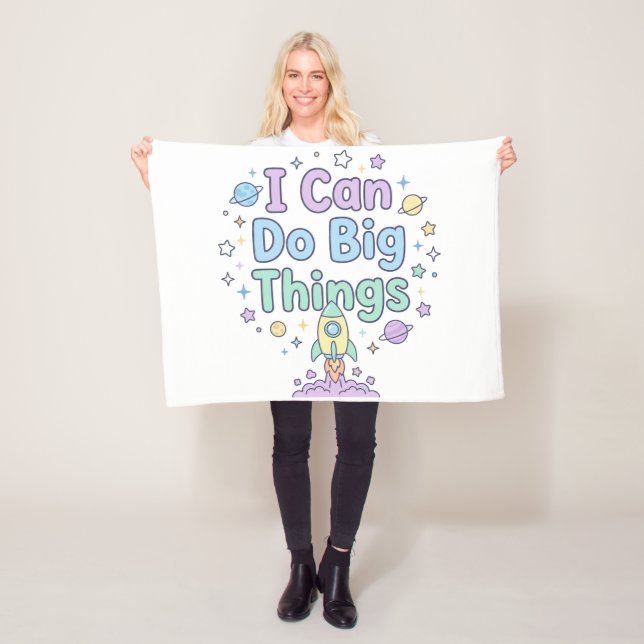 Nursery Confidence Affirmation I Can Do Big Things Fleecedecke (Beispiel)