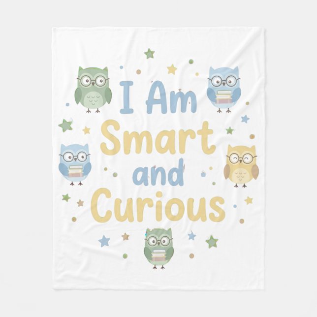 Nursery Growth Affirmation Smart and Curious Fleecedecke (Vorderseite)