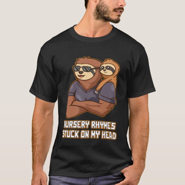 Nursery Rhymes Stuck on My Head Dad Toddler Daddy  T-Shirt (Vorderseite)