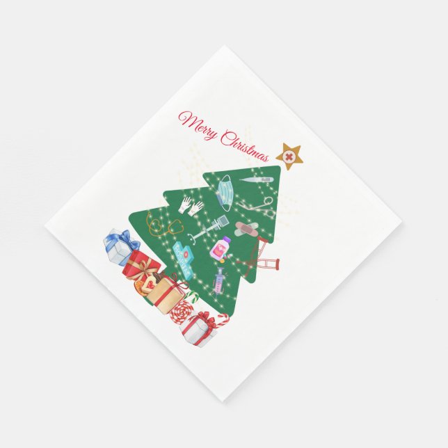 Nurses Frohe Weihnachts-Party Napkins Serviette (Ecke)