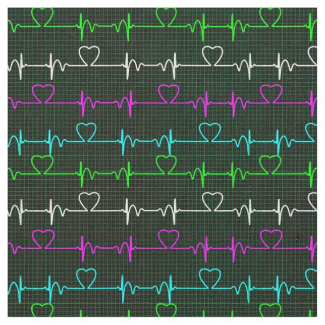 Nurses Herzrhythmus ekg Schwarz-Weiß-Arzt Stoff (Nahaufnahme)