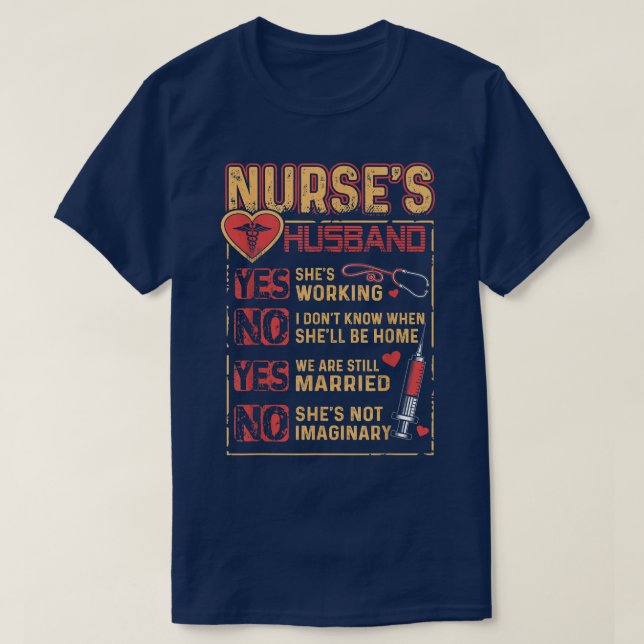 Nurse's Husband T-Shirt For Husband from Ehefrau i (Design vorne)
