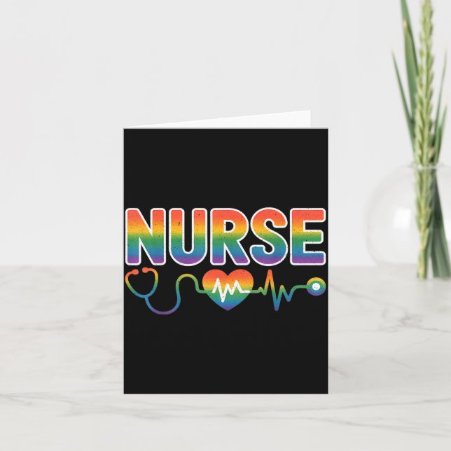 Nurses Leben Lgbt Herz Stethoskop Nurse Woche  Karte (Vorderseite)