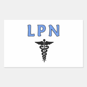 Nurses LPN Caduceus Rechteckiger Aufkleber