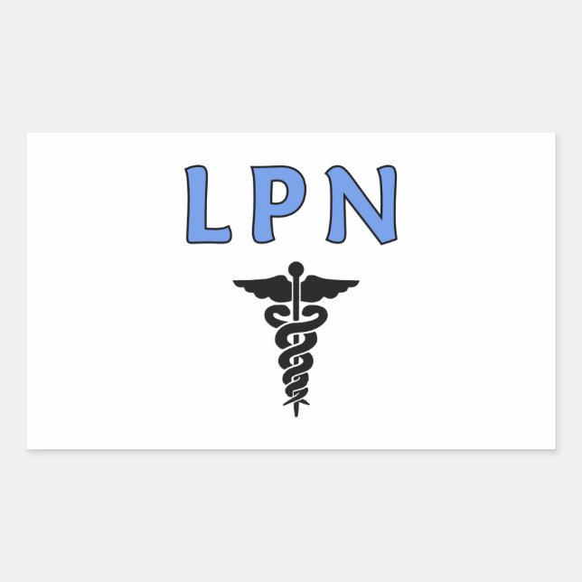 Nurses LPN Caduceus Rechteckiger Aufkleber (Vorderseite)