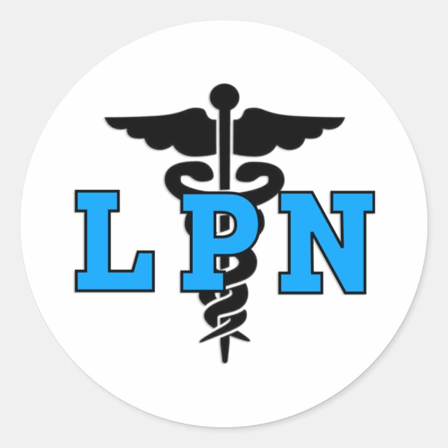 Nurses LPN Medical Symbol Runder Aufkleber (Vorderseite)