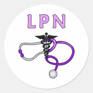 Nurses LPN Stethoscope Runder Aufkleber