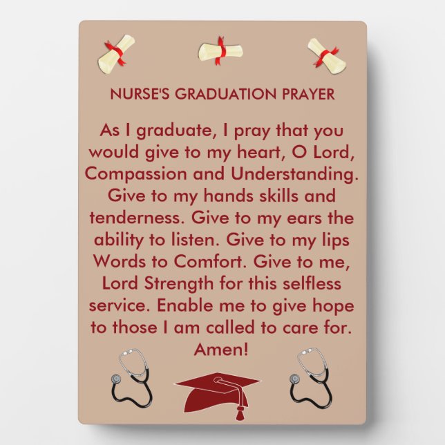 Nurse's Prayer Abschluss Plaque Fotoplatte (Vorderseite)