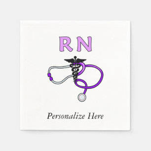 Nurses RN Stethoscope Serviette