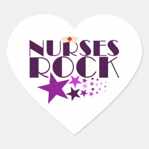 Nurses Rock Herz-Aufkleber