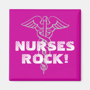 Nurses Rock! Magnet mit Kadukus-Symbol