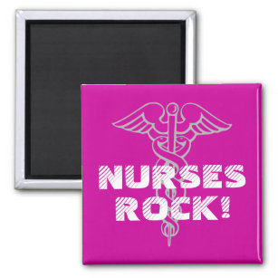 Nurses Rock! Magnet mit Kadukus-Symbol