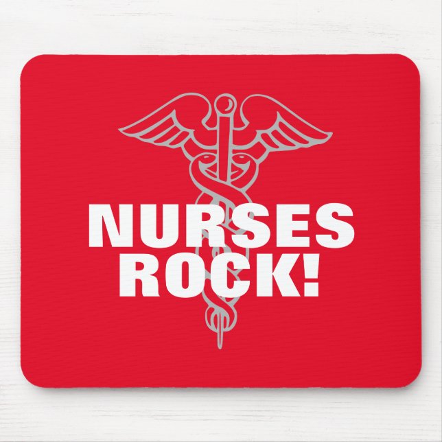 NURSES ROCK mousepad | Geschenkidee für Pflegewoch (Vorne)