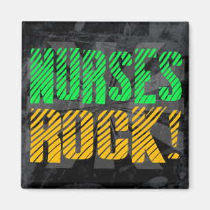 Nurses Rock, Orange und Green Fun Magnet