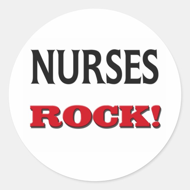 Nurses Rock Runder Aufkleber (Vorderseite)