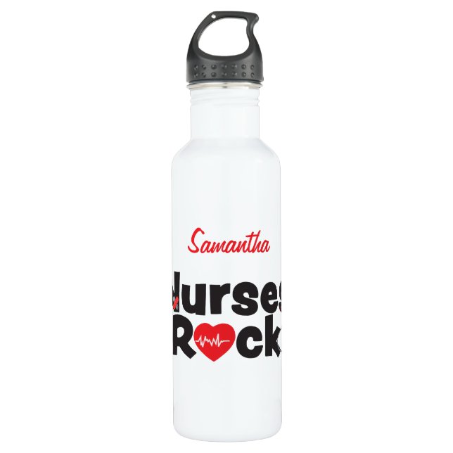 Nurses Rock Water Flasche Edelstahlflasche (Vorderseite)