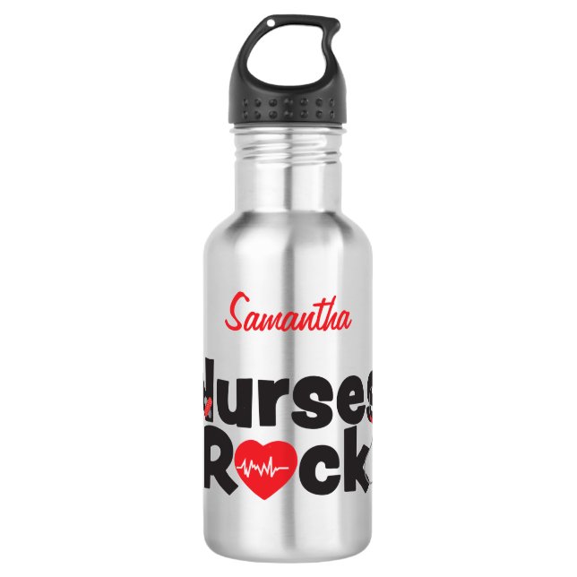Nurses Rock Water Flasche Edelstahlflasche (Vorderseite)
