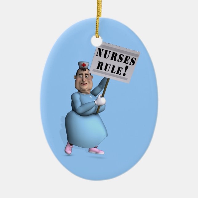 Nurses Rule! Keramik Ornament (Vorne)