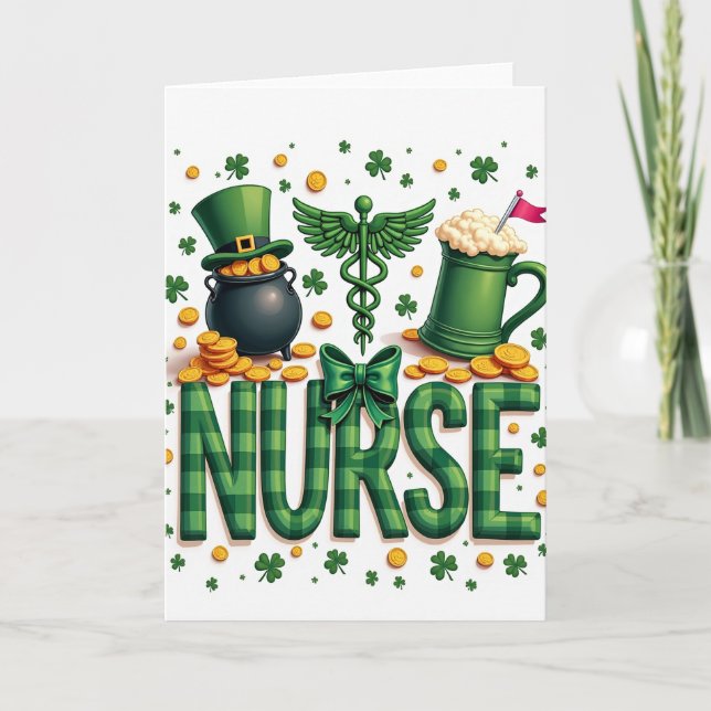 Nurses St Patricks Day Card Karte (Vorderseite)