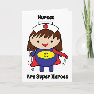 Nurses Super Hero Kawaii Personalize Karte
