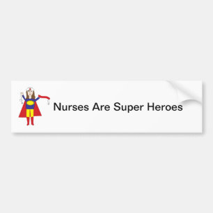 Nurses Super Heroes (Brünett) Autoaufkleber