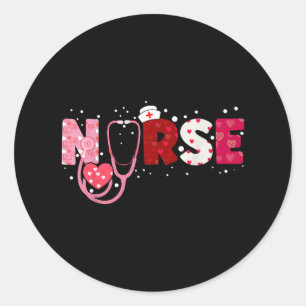 Nurses Valentinstag Hearts Stethoscope Gif For G Runder Aufkleber