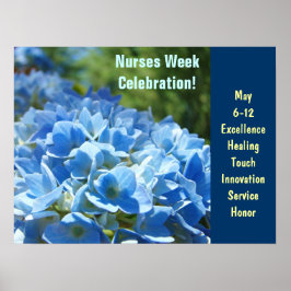 Nurses Week Celebration Plakate Blue Floral Brauch