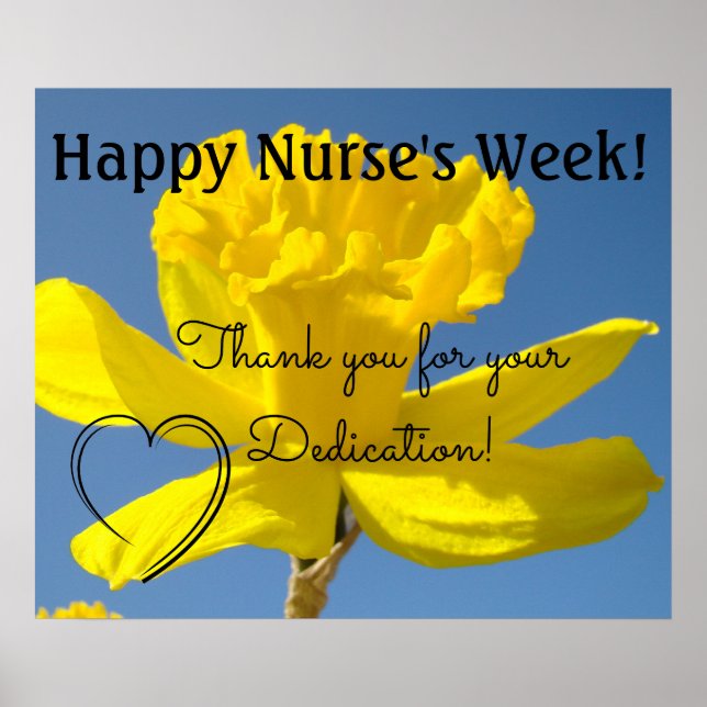 Nurse's Week Oster Danke, dass Sie Dedication RN Poster (Vorne)