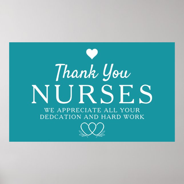 Nurses Week Wertungsbanner Vielen Dank Krankenschw Poster (Vorne)