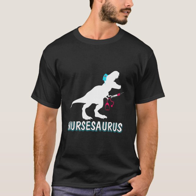 Nursesaurus Krankenschwester-A-Saurus Krankenschwe T-Shirt (Vorderseite)