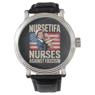Nursetifa Krankenschwester gegen Faschismus Armbanduhr