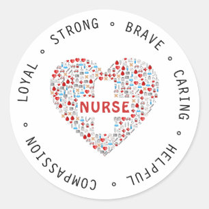 Nursewoche Gesundheitsarzt Herzwertsteigerung sq Runder Aufkleber