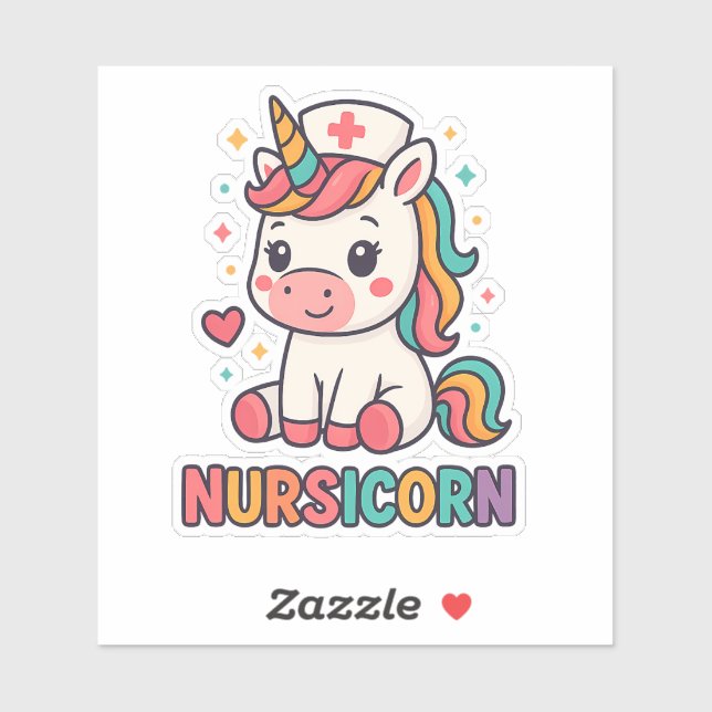 Nursicorn Niedlich Unicorn Nurse Aufkleber (Blatt)