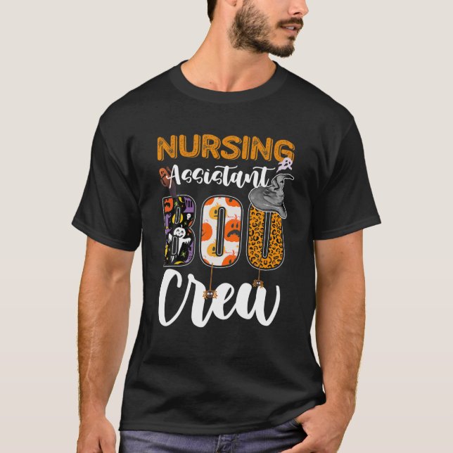 Nursing Assistant Boo Crew Ghost Fun CNA Halloween T-Shirt (Vorderseite)