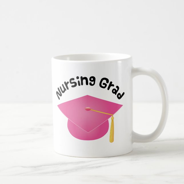 Nursing Grad Pink Grad Hat Gift Tasse (Rechts)