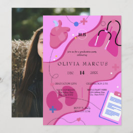 Nursing Graduation Invitation | RN Nurse Party Inv Einladung