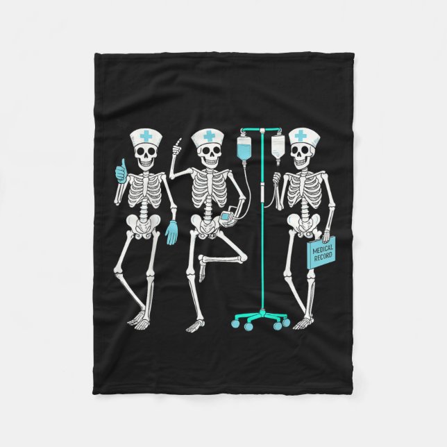 Nursing Halloween Skeleton Nurse Healthcare Soky N Fleecedecke (Vorderseite)