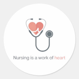 Nursing Is A Work Of Heart Stethoscope Sticker Nur