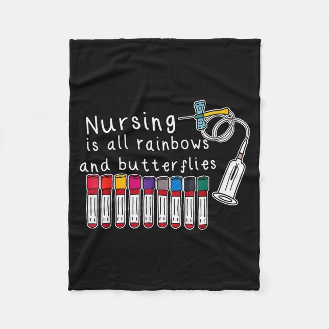 Nursing Is All Rainbows And Butterflies Nurse Funn Fleecedecke (Vorderseite)