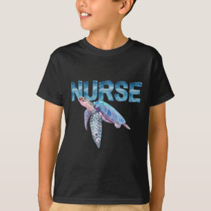 Nursing Life Meeresschildkröte T In Aquarell Nicu  T-Shirt