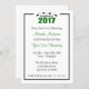 Nursing School 2017 Abschluss Invite (Green Caps) Einladung (Vorne/Hinten)
