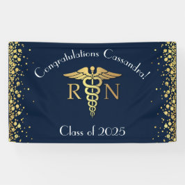 Nursing School Abschluss Navy Blue Gold Banner